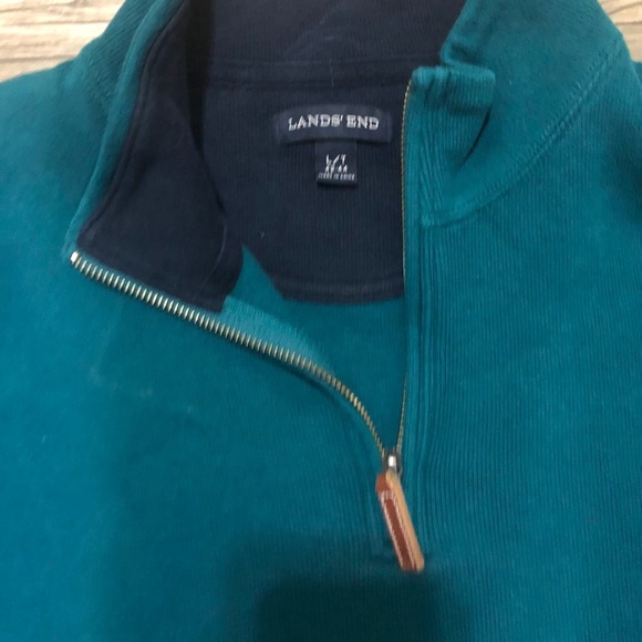 LANDS’END Men’s Quarter Zip Sweater - Picture 2 of 6